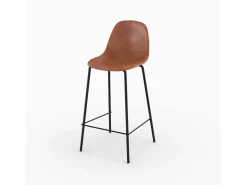 Silla para isla central en cuero sintético camel 65 cm - Henrik