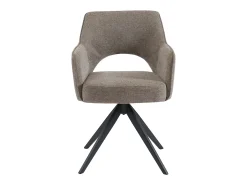 Silla pivotante Con reposabrazos de tela y metal - Gris topo - KONYA