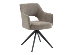 Silla pivotante Con reposabrazos de tela y metal - Gris topo - KONYA