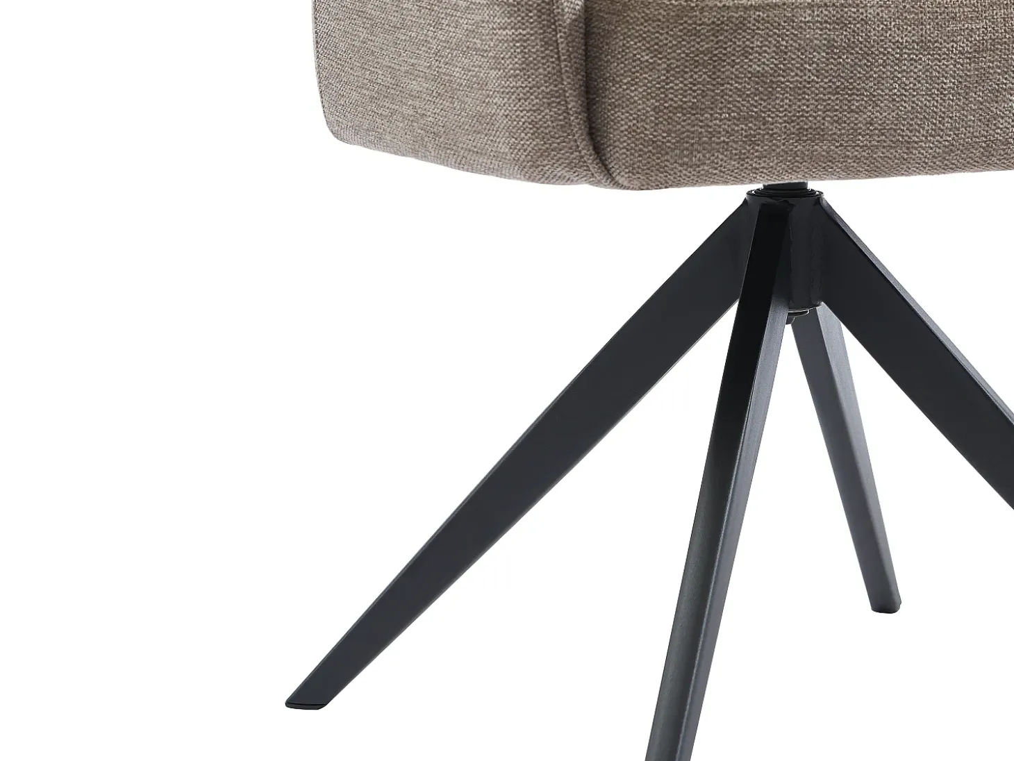 Silla pivotante Con reposabrazos de tela y metal - Gris topo - KONYA