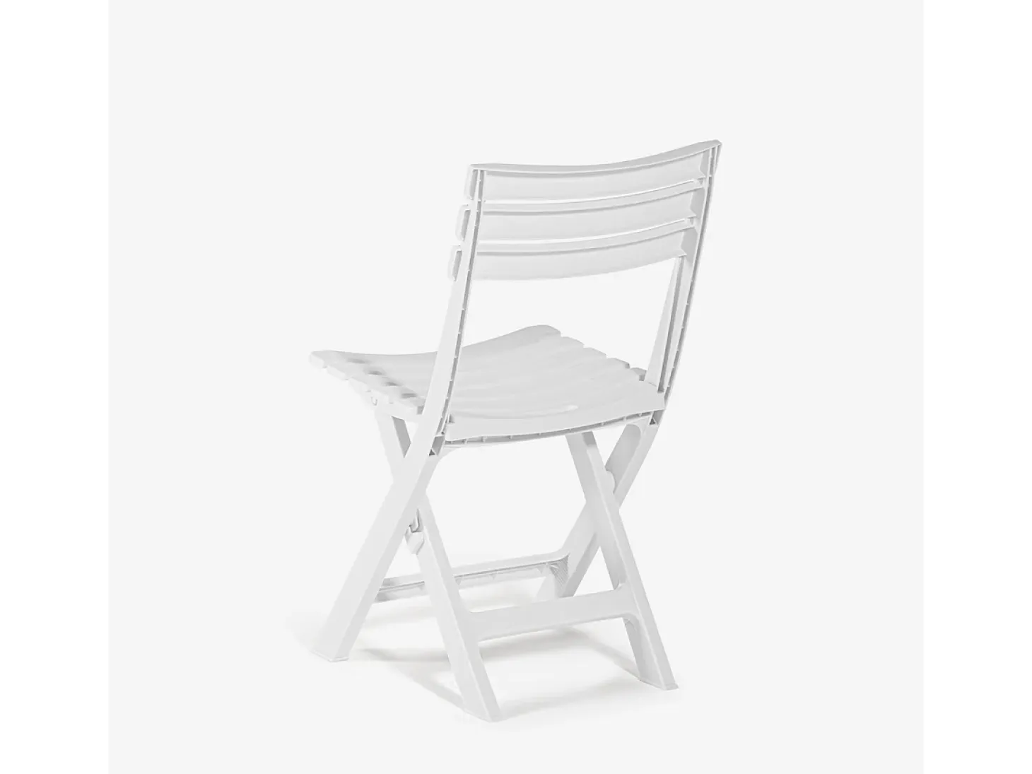 Silla plegable de jardín compacta de polipropileno blanco y negro Closy - Blanco