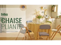Silla Plegable de Madera con Asiento y Respaldo Tapizado Sillón para Cocina, Oficina 47 x 60 x 77 cm Verde FST92-GR SoBuy ES