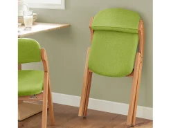 Silla Plegable de Madera con Asiento y Respaldo Tapizado Sillón para Cocina, Oficina 47 x 60 x 77 cm Verde FST92-GR SoBuy ES