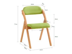 Silla Plegable de Madera con Asiento y Respaldo Tapizado Sillón para Cocina, Oficina 47 x 60 x 77 cm Verde FST92-GR SoBuy ES