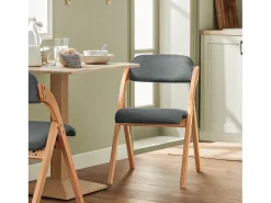 Silla Plegable de Madera con Asiento y Respaldo Tapizado Sillón para Cocina Oficina Gris Oscuro47 x 60 x 77 cm FST92-SG SoBuy ES