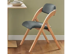 Silla Plegable de Madera con Asiento y Respaldo Tapizado Sillón para Cocina Oficina Gris Oscuro47 x 60 x 77 cm FST92-SG SoBuy ES