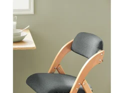 Silla Plegable de Madera con Asiento y Respaldo Tapizado Sillón para Cocina Oficina Gris Oscuro47 x 60 x 77 cm FST92-SG SoBuy ES
