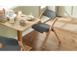 Silla Plegable de Madera con Asiento y Respaldo Tapizado Sillón para Cocina Oficina Gris Oscuro47 x 60 x 77 cm FST92-SG SoBuy ES