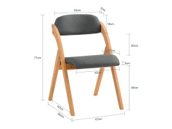 Silla Plegable de Madera con Asiento y Respaldo Tapizado Sillón para Cocina Oficina Gris Oscuro47 x 60 x 77 cm FST92-SG SoBuy ES