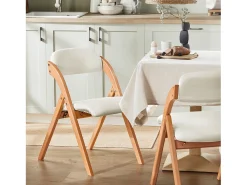 Silla Plegable de Madera con Asiento y Respaldo Tapizado Sillón para Cocina Oficina Blanco 47 x 60 x 77 cm FST92-W SoBuy ES