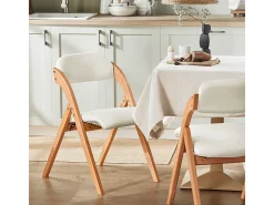 Silla Plegable de Madera con Asiento y Respaldo Tapizado Sillón para Cocina Oficina Blanco 47 x 60 x 77 cm FST92-W SoBuy ES