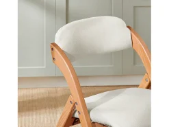 Silla Plegable de Madera con Asiento y Respaldo Tapizado Sillón para Cocina Oficina Blanco 47 x 60 x 77 cm FST92-W SoBuy ES