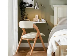 Silla Plegable de Madera con Asiento y Respaldo Tapizado Sillón para Cocina Oficina Blanco 47 x 60 x 77 cm FST92-W SoBuy ES