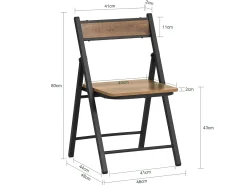 Silla Plegable Silla de Oficina 46 x 48 x 80 cm FST88-PF SoBuy ES