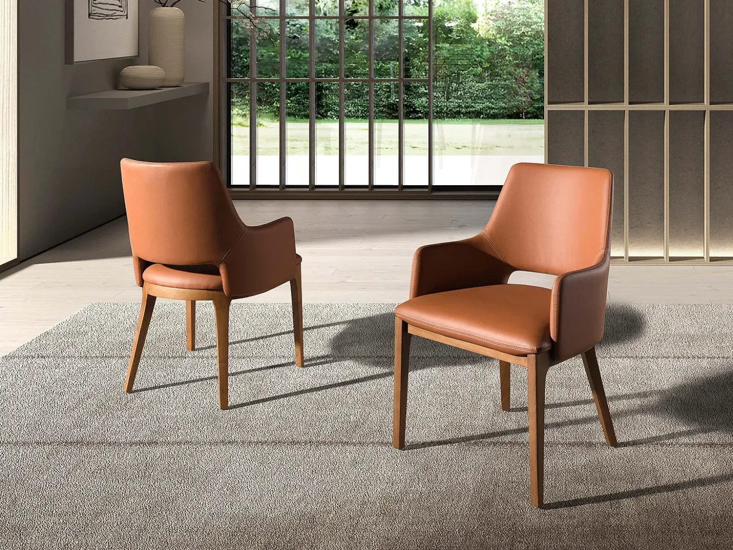 Silla polipiel marrón