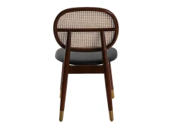 Silla rattan y polipiel negro 4093 ANGEL CERDA