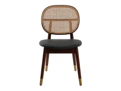 Silla rattan y polipiel negro 4093 ANGEL CERDA