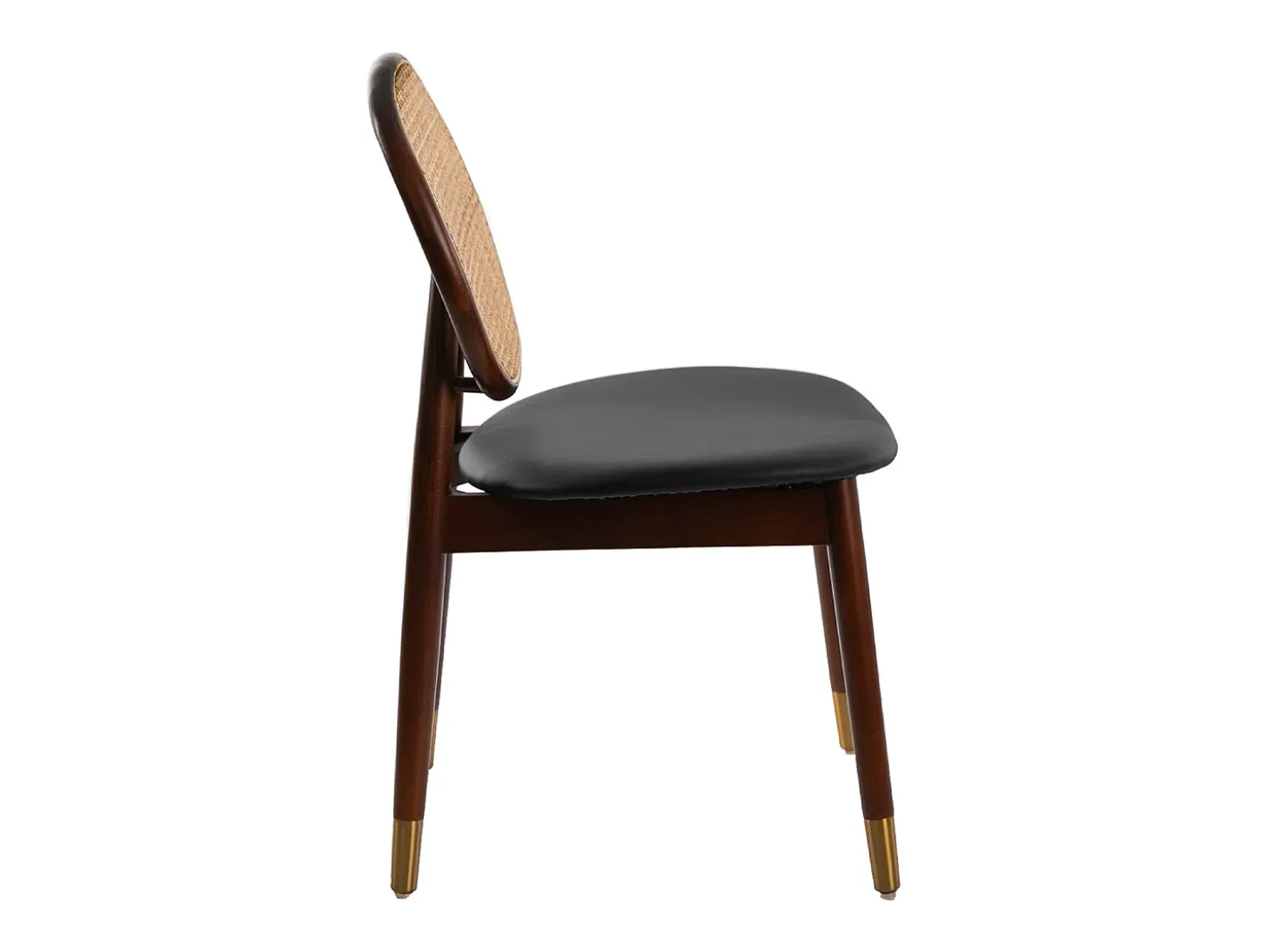 Silla rattan y polipiel negro 4093 ANGEL CERDA