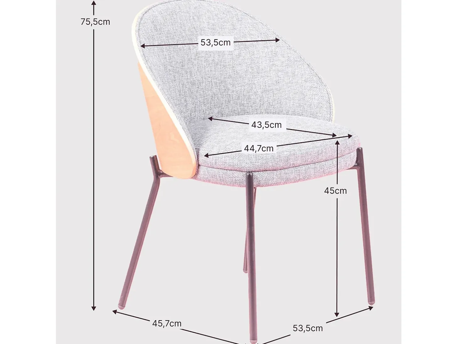 Silla rústica en madera de fresno natural - Earth - Gris