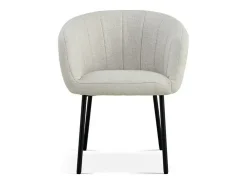 Silla SEVILLA – Tela beige – Patas de metal – Altura 79 cm – Estilo contemporáneo