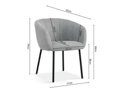Silla SEVILLA Tela Gris claro, dimensiones H79 x L57 x P62, ideal para tu cocina o comedor.