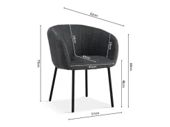 Silla SEVILLA Tela Gris oscuro, dimensiones H79 x L57 x P62, ideal para tu cocina o comedor