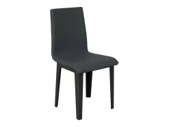 Silla Sofy moderna de piel sintética y patas de metal antracita-Color Blanco