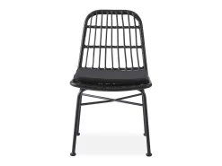 Silla SOLO de ratán sintético negro con cojín gris