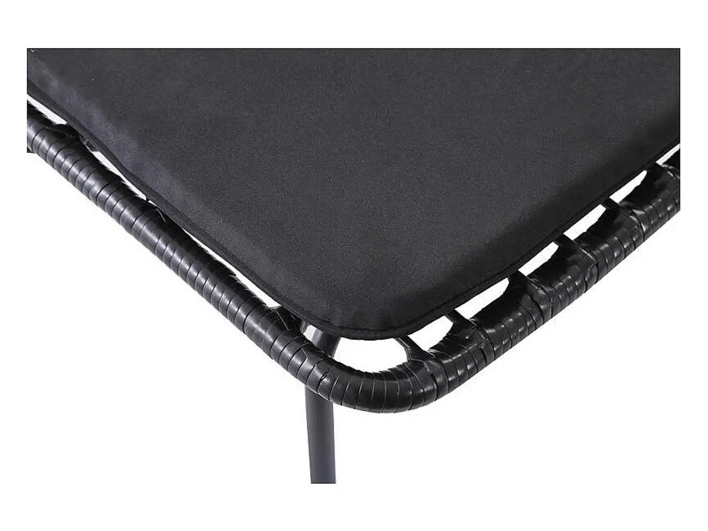 Silla SOLO de ratán sintético negro con cojín gris
