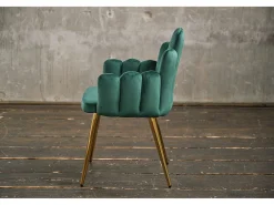 Silla tapizada - Verde terciopelo - FREJA