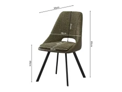 Silla tapizada Bouclé para comedor en color Verde. Colección FILOU.