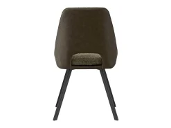 Silla tapizada Bouclé para comedor en color Verde. Colección FILOU.