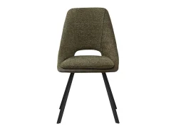 Silla tapizada Bouclé para comedor en color Verde. Colección FILOU.