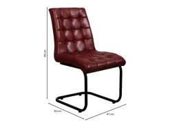 Silla tapizada de piel roja