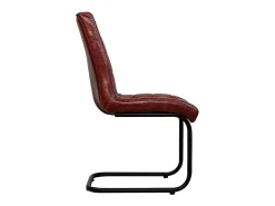 Silla tapizada de piel roja