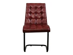 Silla tapizada de piel roja