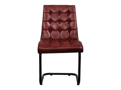 Silla tapizada de piel roja