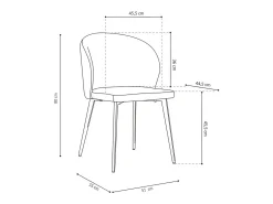 Silla tapizada en tela para comedor de color gris oscuro. Colección HARDIN.