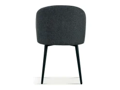 Silla tapizada en tela para comedor de color gris oscuro. Colección HARDIN.