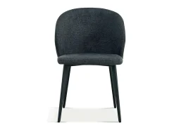 Silla tapizada en tela para comedor de color gris oscuro. Colección HARDIN.