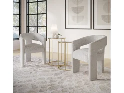 Silla tapizada 62x75x58 cm gris plata Leith LET71G