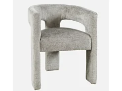 Silla tapizada 62x75x58 cm gris plata Leith LET71G