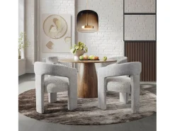 Silla tapizada 62x75x58 cm gris plata Leith LET71G