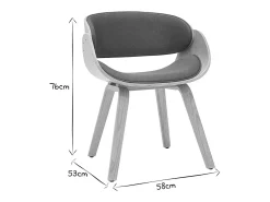 Silla tejido azul petróleo y madera clara BENT