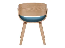 Silla tejido azul petróleo y madera clara BENT
