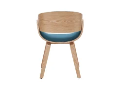 Silla tejido azul petróleo y madera clara BENT