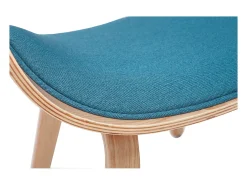 Silla tejido azul petróleo y madera clara BENT