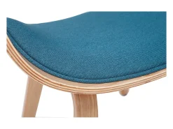 Silla tejido azul petróleo y madera clara BENT
