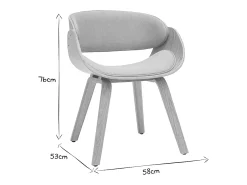 Silla tejido gris y madera clara BENT