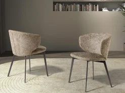 Silla tela marrón jaspeada